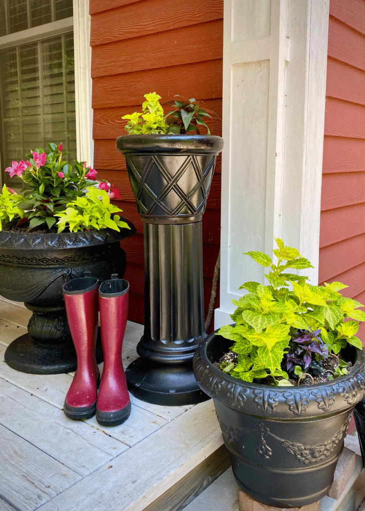 Planters with flowers