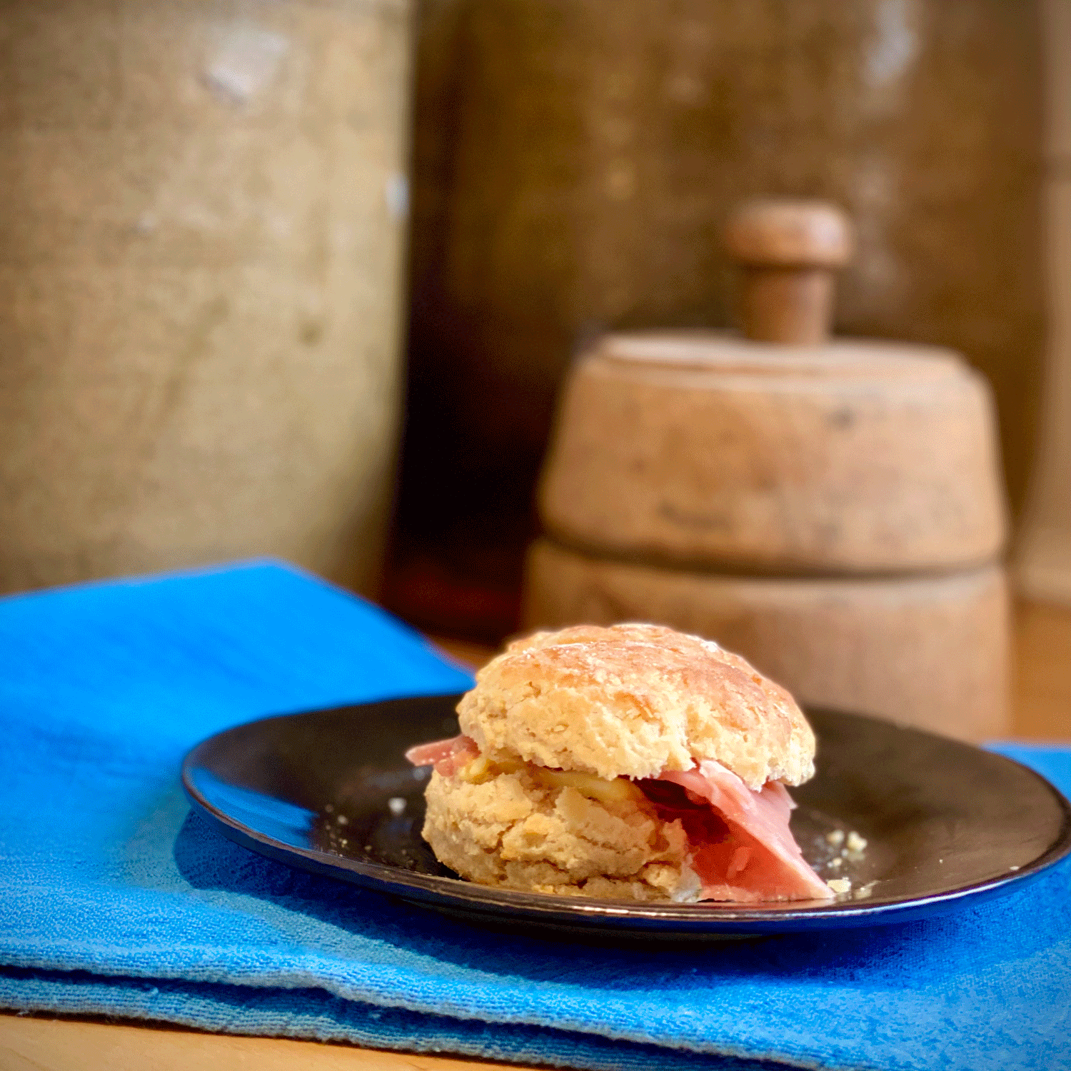 Biscuit with ham | Photo by Lucy Mercer | A Cook and Her Books