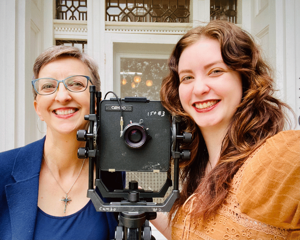 Mother and daughter with camera | Photo by Lucy Mercer | A Cook and her Books