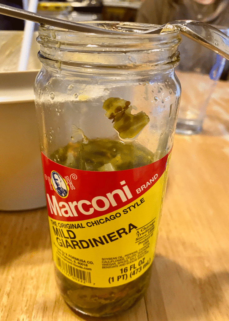 Jar of giardiniera