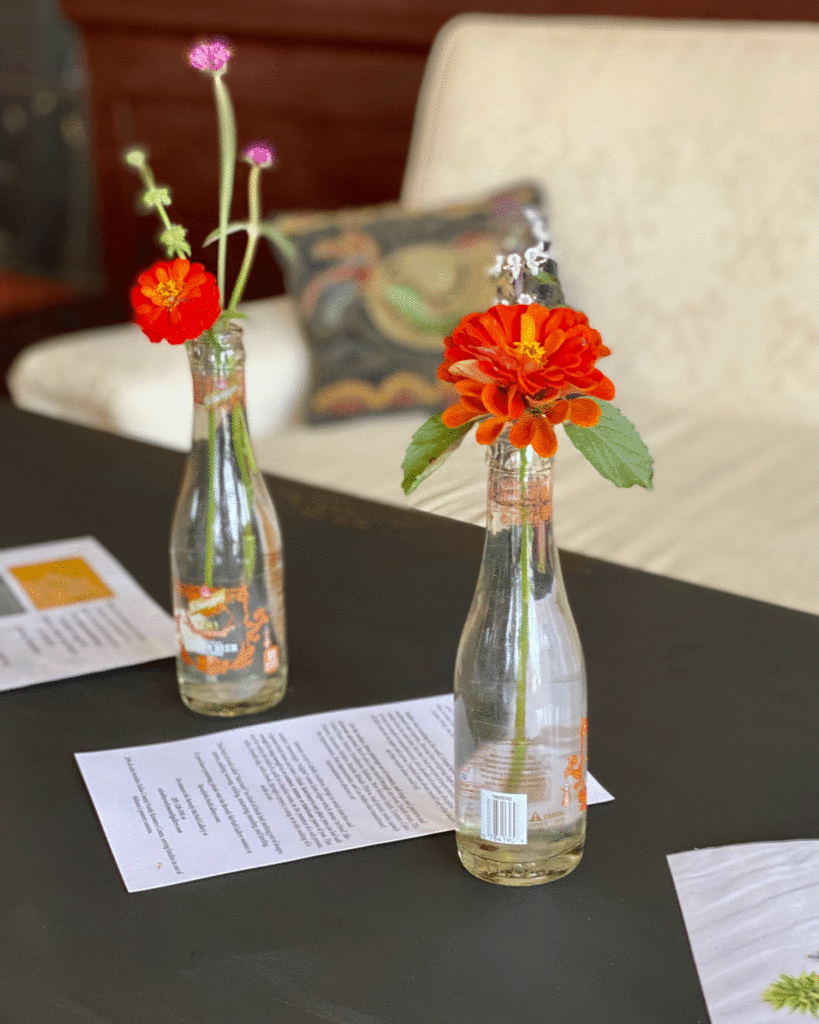 Flowers on table | Photo by Lucy Mercer | A Cook and Her Books