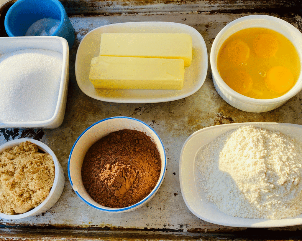 Ingredients for brownies | Photo by Lucy Mercer | A Cook and Her Books