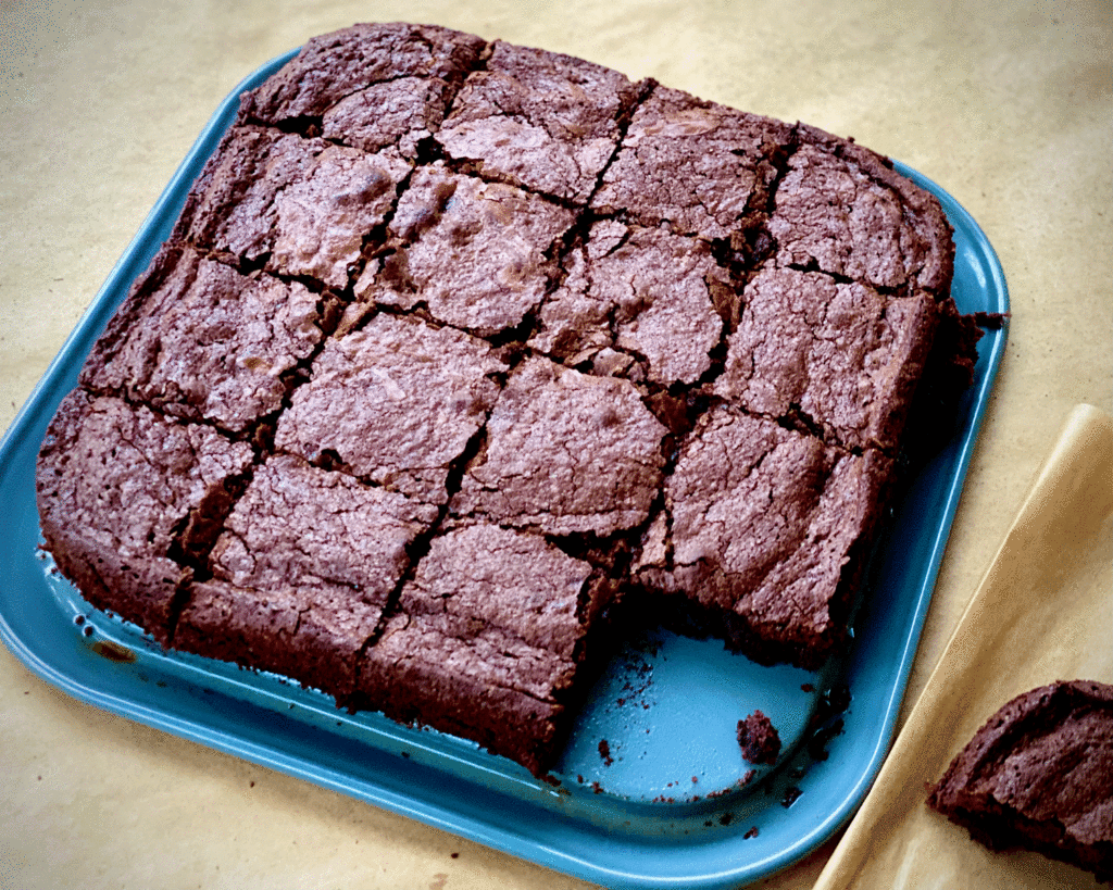 Pan of brownies | Photo by Lucy Mercer | A Cook and Her Books