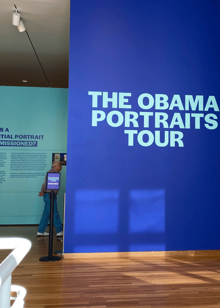 Obama Portraits Tour sign | Photo by Lucy Mercer/A Cook and Her Books