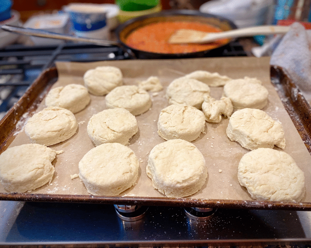 Biscuits and tomato gravy | Photo by Lucy Mercer/A Cook and Her Books