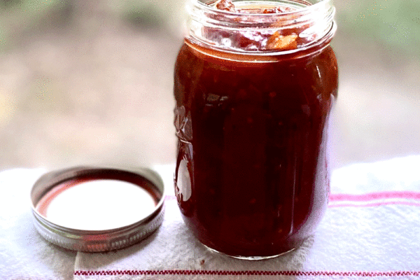 Tomato jam in jar | Photo by Lucy Mercer/A Cook and Her Books