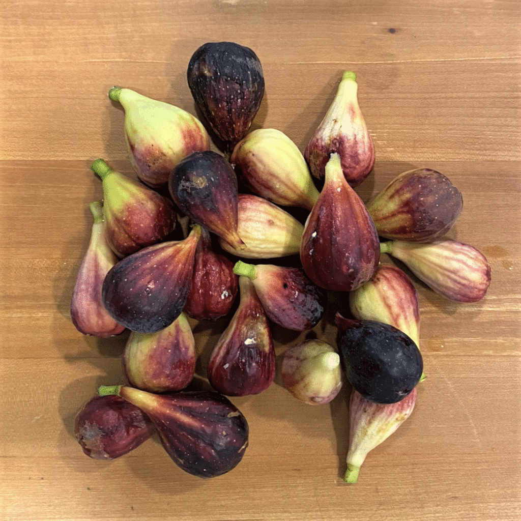 Ripe figs on a board