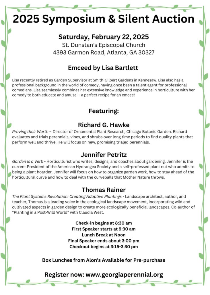 Georgia Perennial Plant Association Symposium Speakers 2025