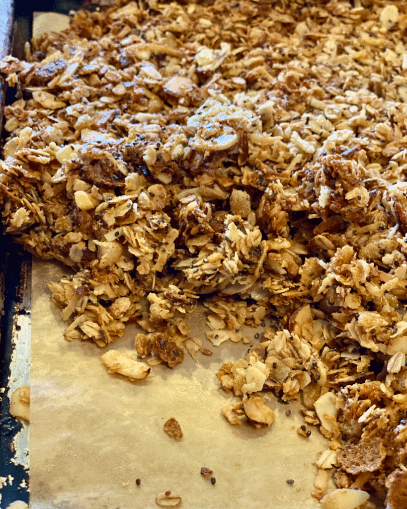 Granola on a sheet pan