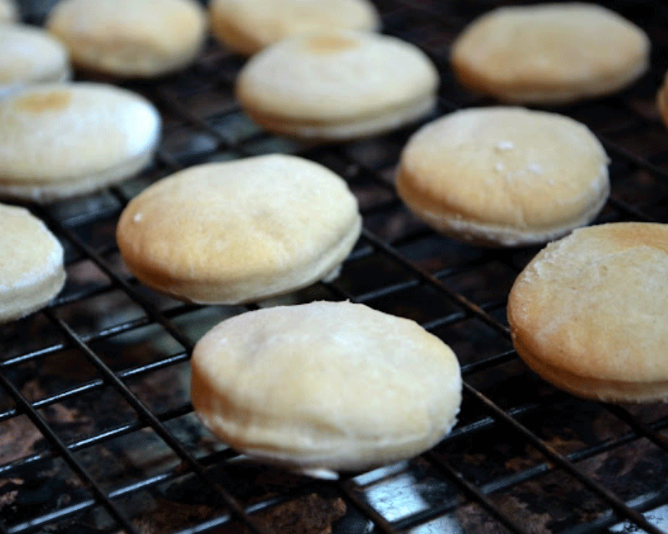 Biscuits cooling on a wire rack