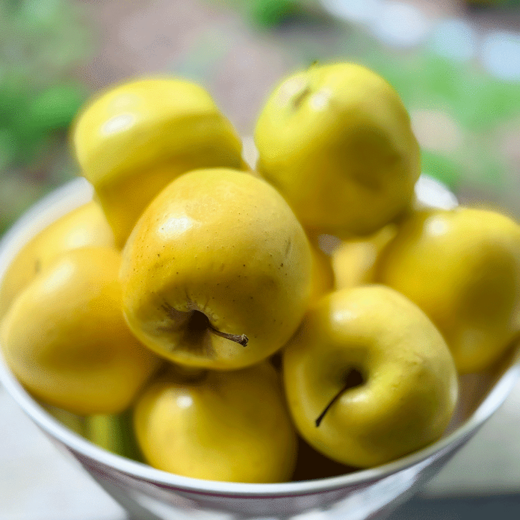 Bowl of Golden Delicious apples