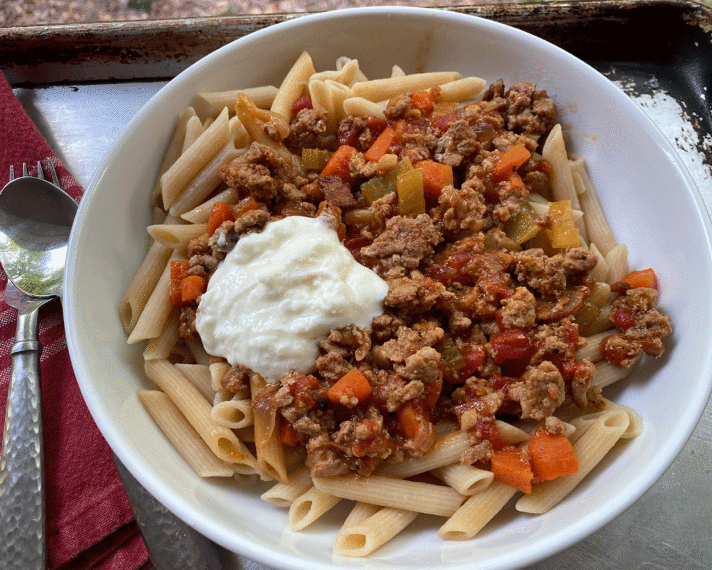 Turkey ragu in a bowl